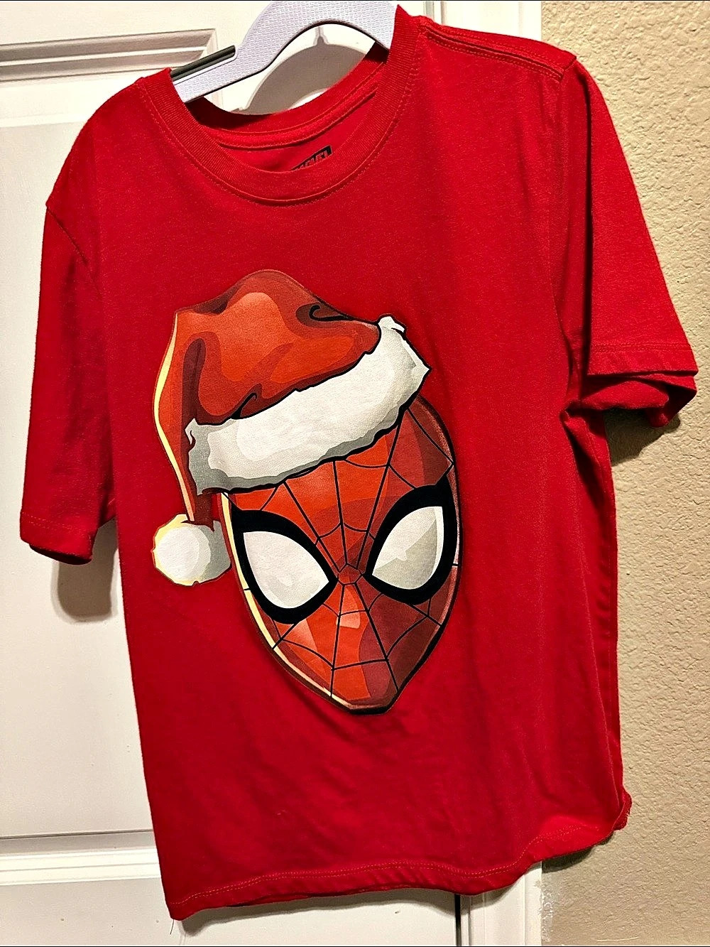 Marvel Spider-Man Santa graphic tee Boys Large